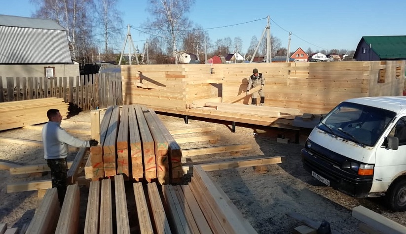 Строительство дома из профилированного бруса 8х12 г. Орехово-Зуево.